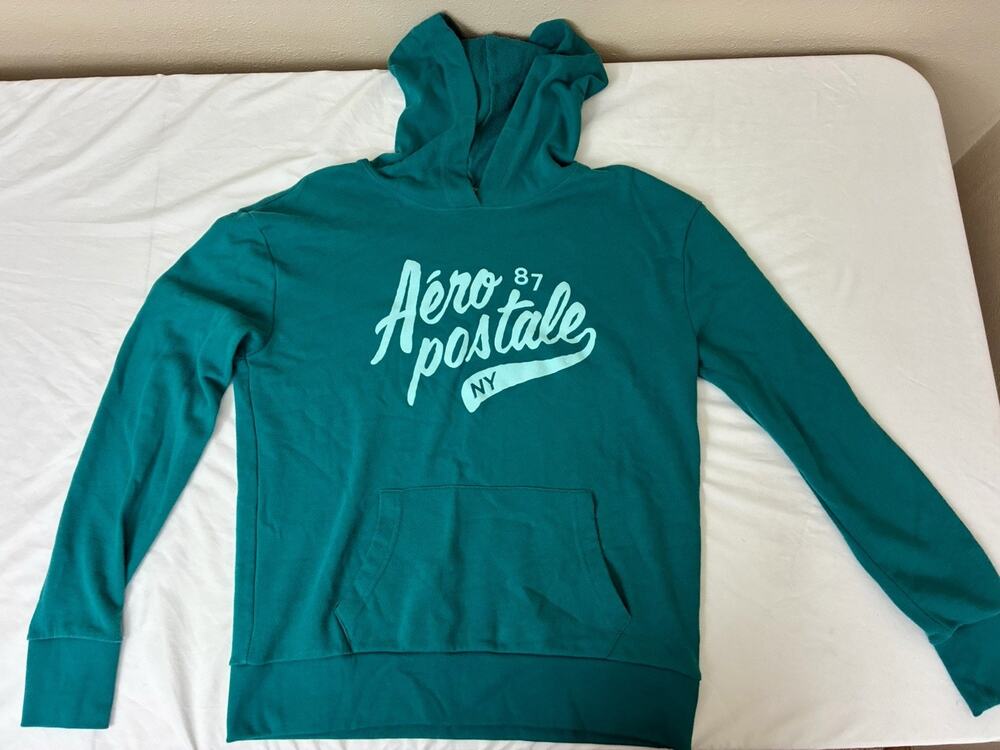 Aeropostale Sweater Vintage Medium Blue Y2K Sweatshirt Hoodie Casual Preppy